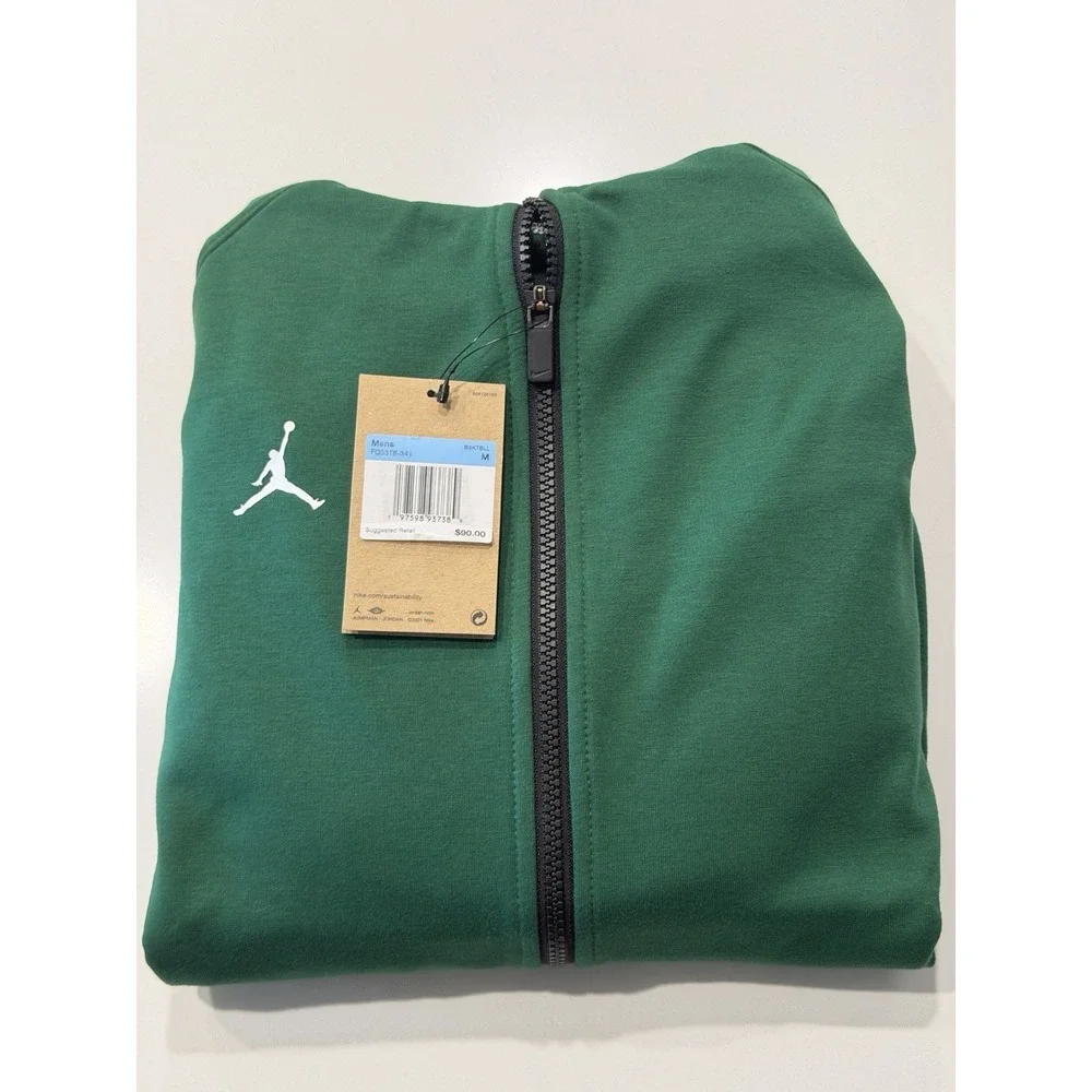 Jordan Showtime Full-Zip Basketball Hoodie Mens M Gorge Green FQ5378-341